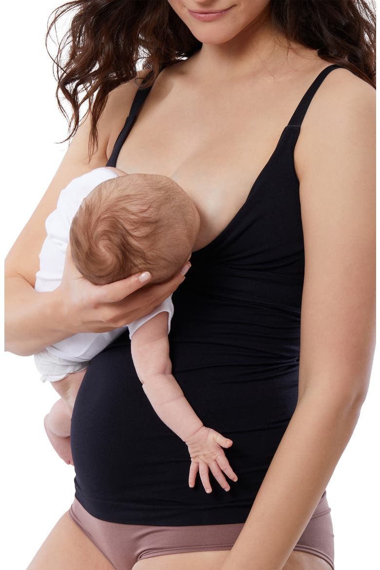 2-Pack Nursing Surplice Camisoles, Alternate, color, BLACK / BLACK