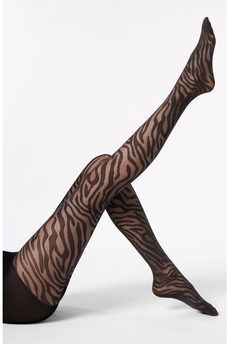 Savage Semisheer Tights, Alternate, color, BLACK/BLACK