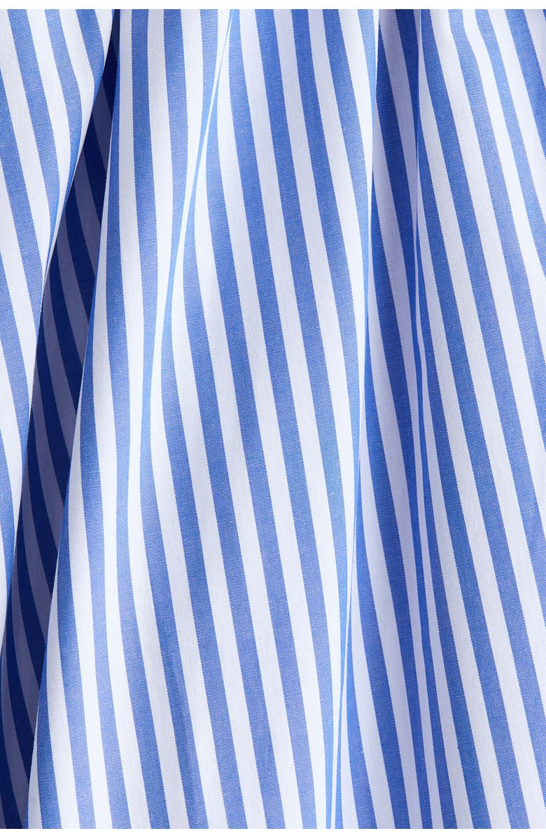 H&M Drawstring-detail Halterneck Dress, Alternate, color, Blue/Striped