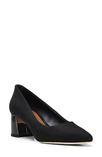 Donald Pliner Stephanid Pointed Toe Block Heel Pump In Blue