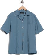 AllSaints Brenne Stretch Organic Cotton Camp Shirt