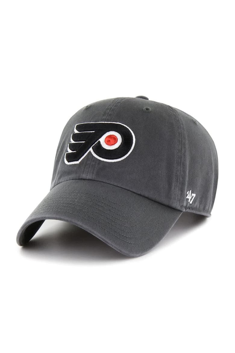 Men's '47 Charcoal Philadelphia Flyers Clean Up Adjustable Hat, Main, color, Charcoal