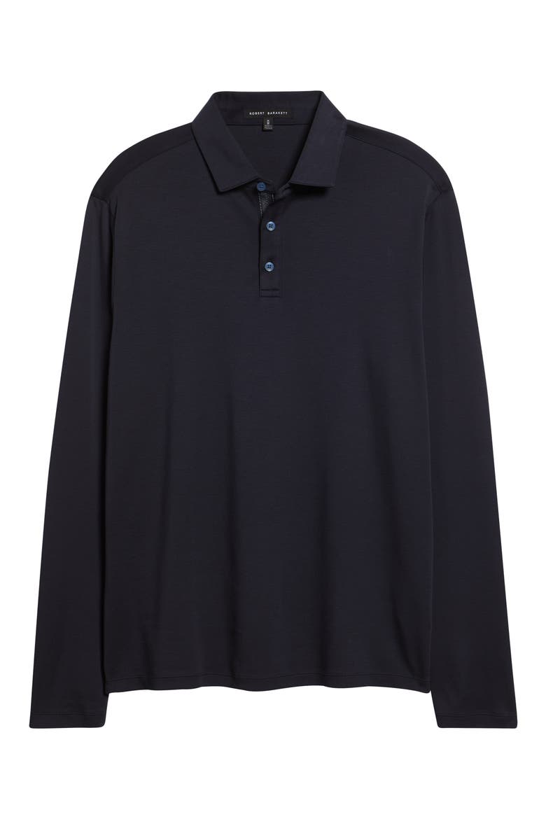 Georgia Long Sleeve Pima Cotton Polo, Alternate, color, DARK CASPIAN