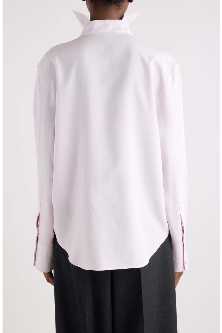 Back to Front Stand Collar Cotton Shirt, Alternate, color, WHITE