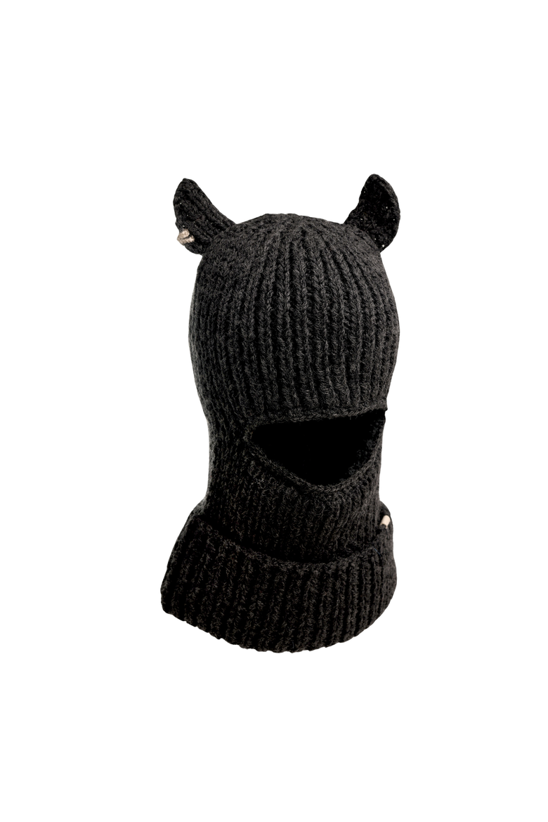 Hood With Horns, Alternate, color, Black