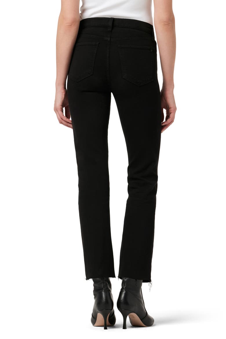 The Callie Raw Hem Crop Bootcut Jeans, Alternate, color, BLACK