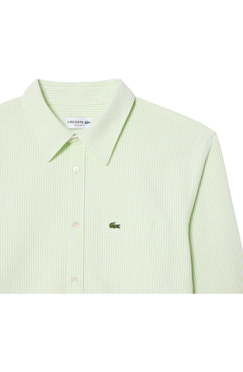 Lacoste Essentials Stripe Cotton Button-Up Oxford Shirt, Alternate, color,