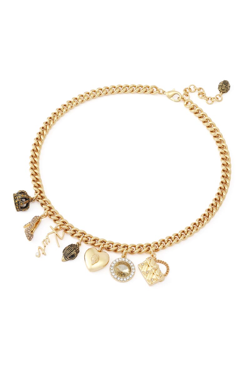 Mixed Charm Curb Chain Necklace, Alternate, color, GOLD