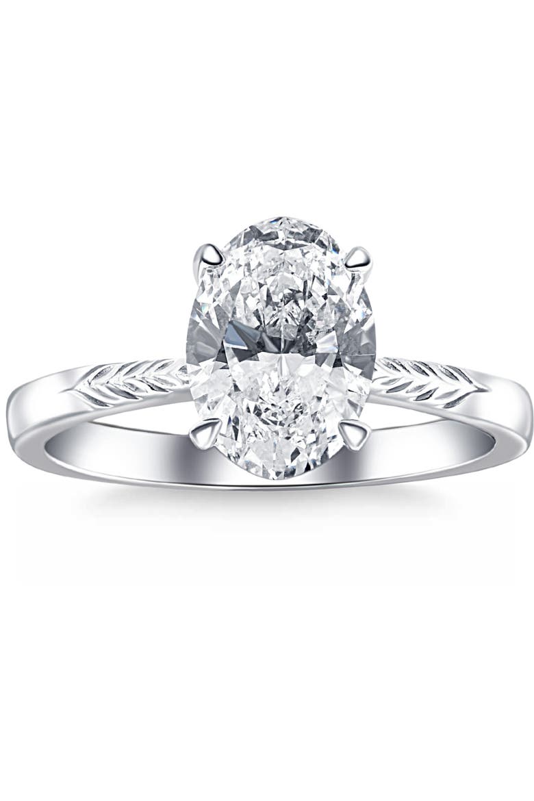 Certified 3Ct Oval Diamond Solitaire Engagement Ring 14k Gold Lab Grown, Main, color, 14k White Gold