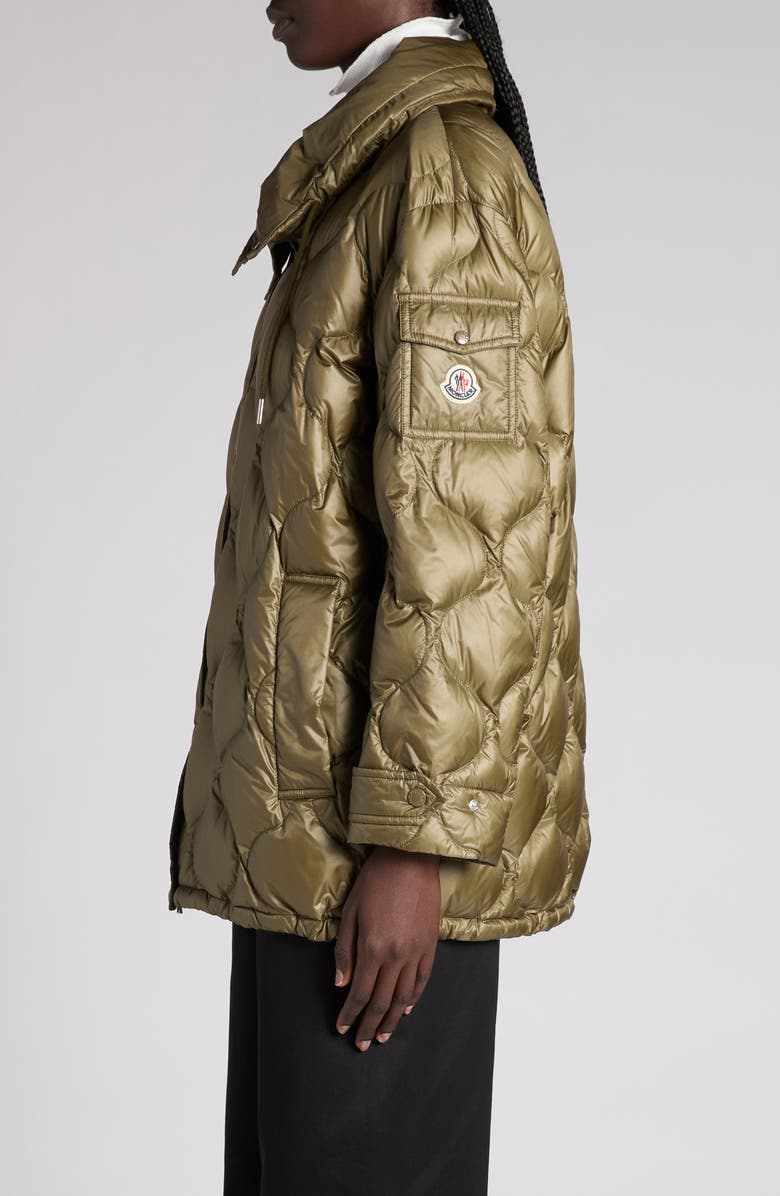 Moncler Lombi Onion Quilted Down Jacket, Alternate, color, Olive Green