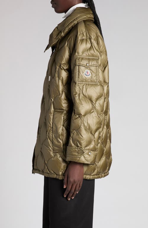 Moncler Lombi Onion Quilted Down Jacket In Green