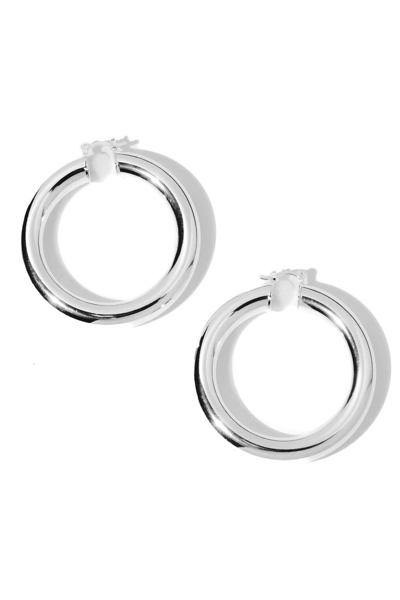 Aubree Large Tube Hoop Earrings, Alternate, color, SILVER