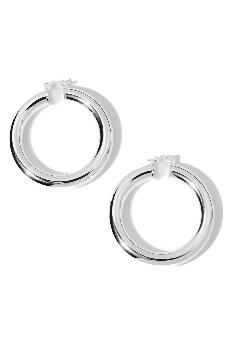 Child of Wild Aubree Large Tube Hoop Earrings, Alternate, color, Silver