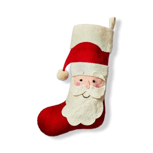 Tag Red Multi Felt Santa Holiday Stocking Perfect For Christmas In Multi