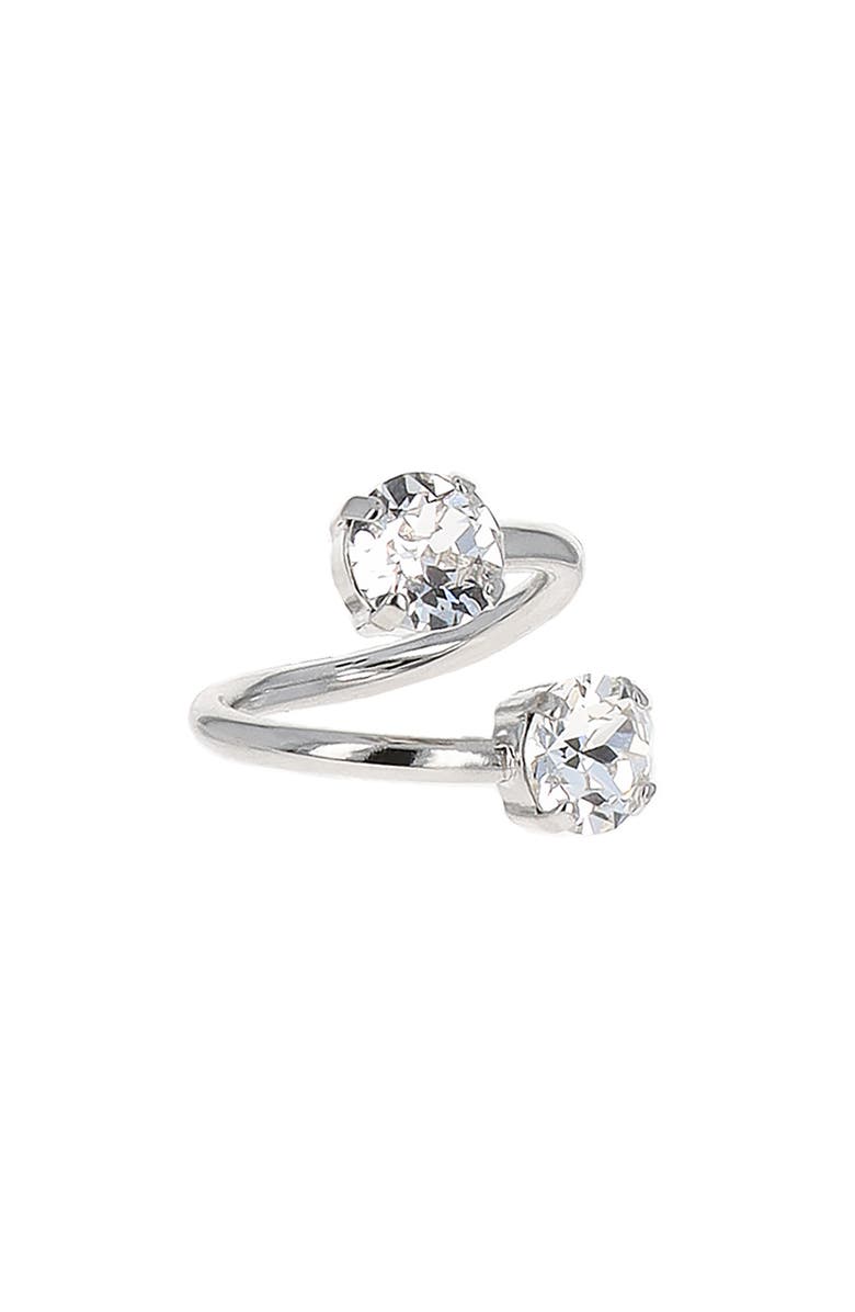 Justine Clenquet Chris Crystal Ring, Main, color, Palladium