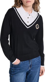 KARL LAGERFELD PARIS Eiffel Tower Twofer Sweater