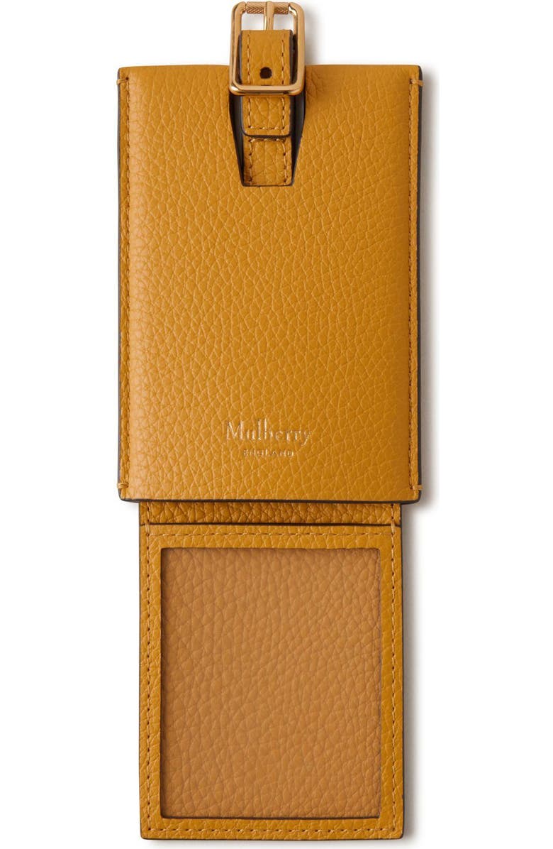 Mulberry Leather Luggage Tag, Alternate, color, Deep Amber