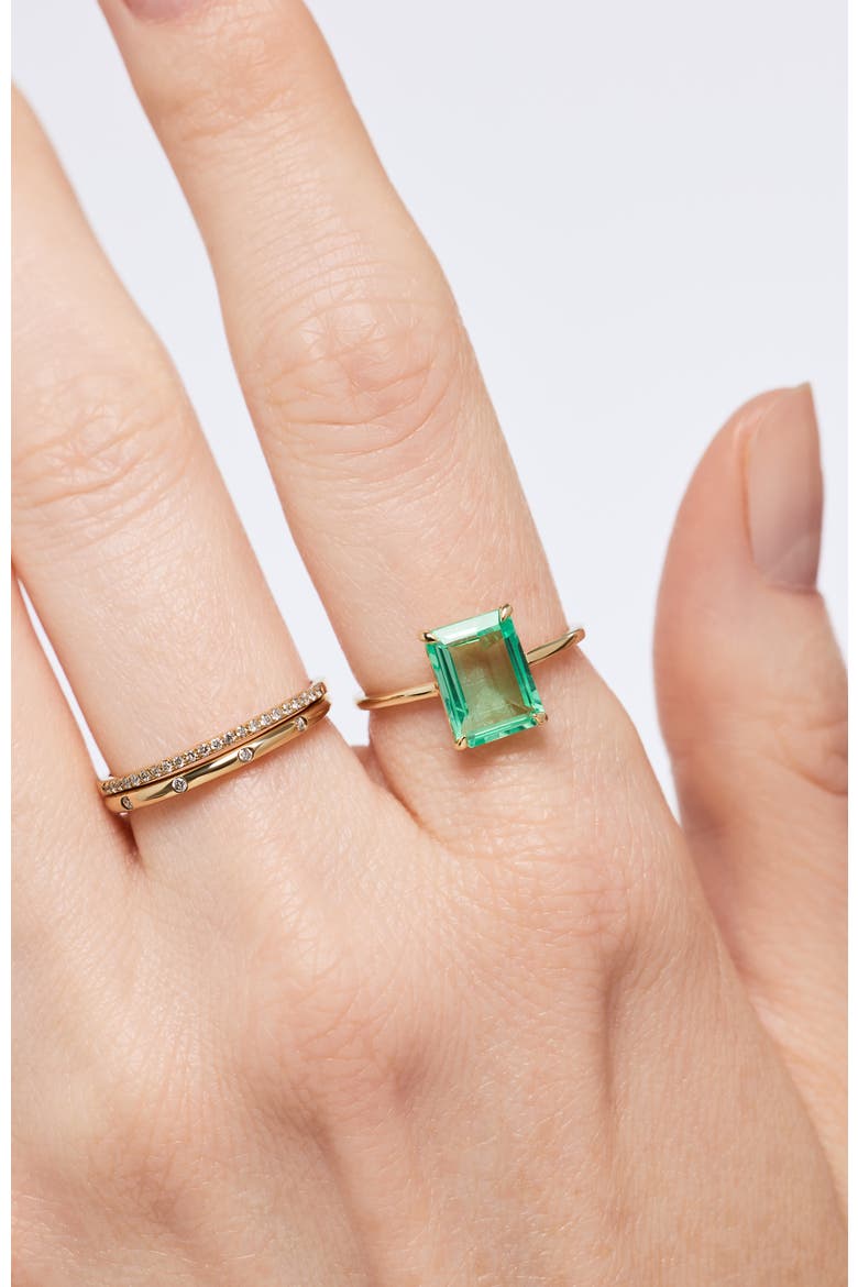 Solid Yellow Gold - Green Sapphire Spritz Ring, Alternate, color, Green