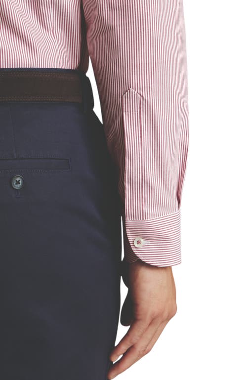 CHARLES TYRWHITT CHARLES TYRWHITT NON-IRON STRETCH PINPOINT OXFORD STRIPE SHIRT