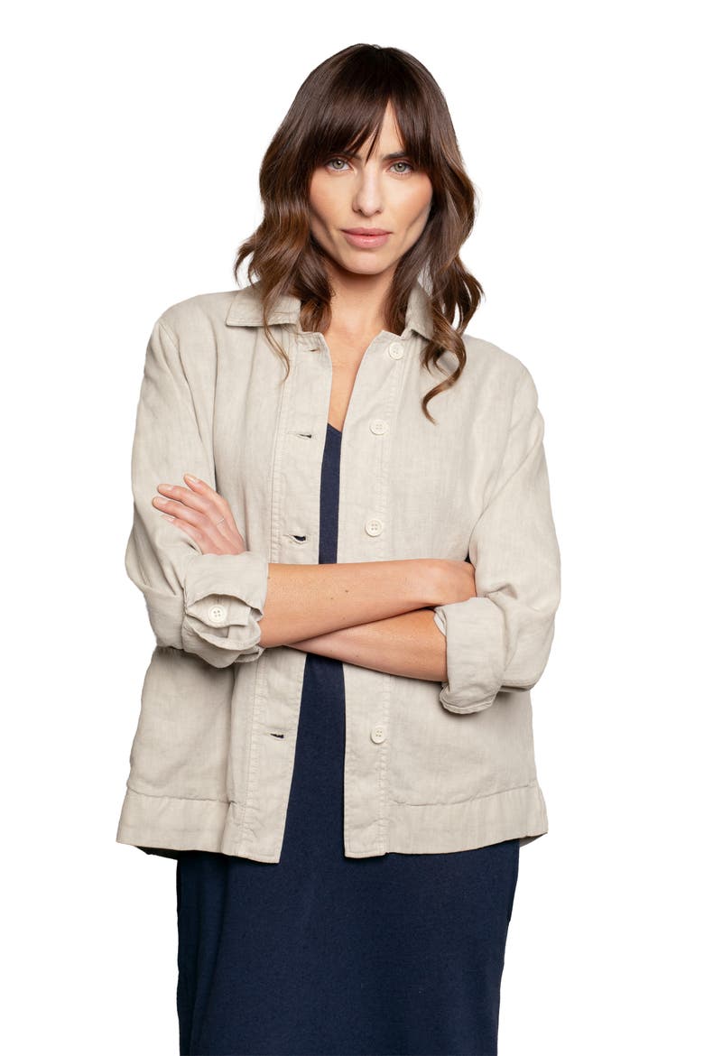 Linen Boxy Jacket, Main, color, STONE