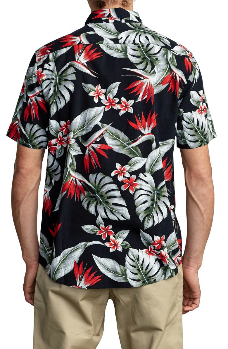 RVCA Montara Print Short Sleeve Button-Down Shirt, Alternate, color,