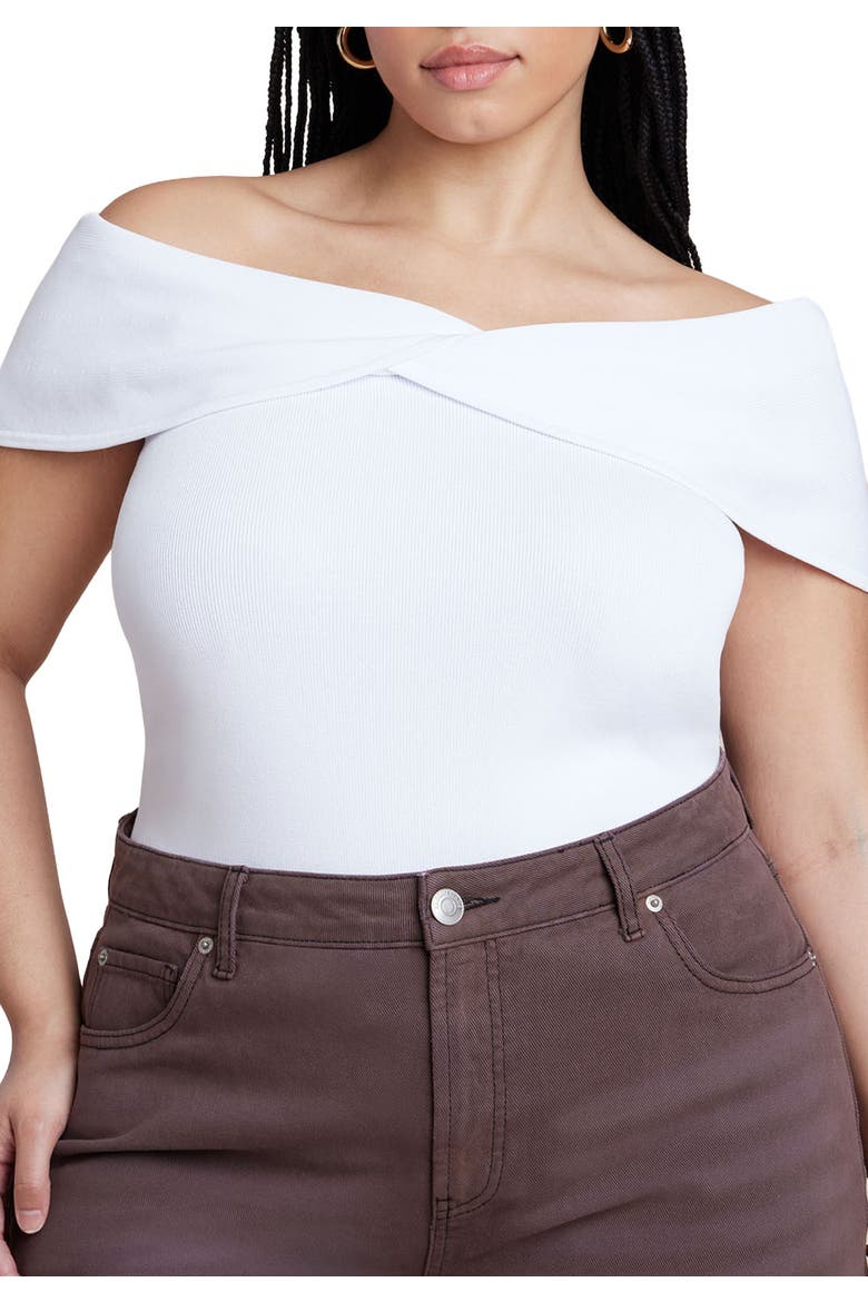 Twisted Off The Shoulder Sweater, Main, color, WHITE