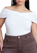 ELOQUII Twisted Off The Shoulder Sweater