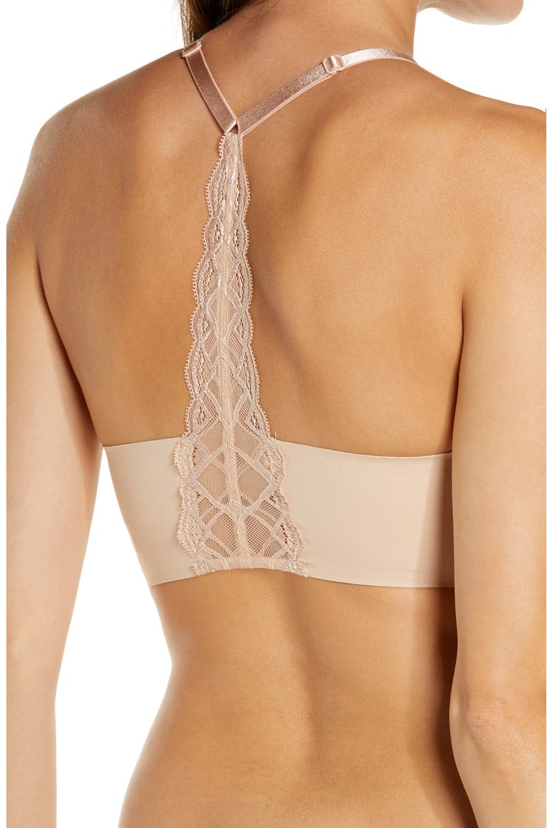 Triangle Lace Racerback Bralette, Alternate, color, DESERT