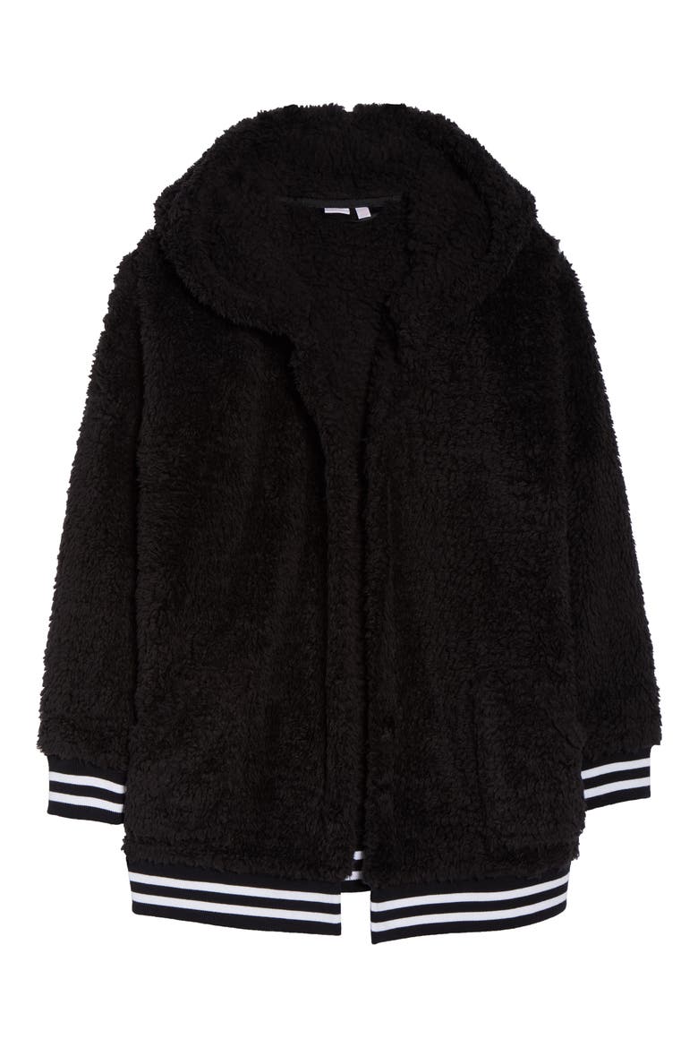 Oh So Cozy Open Hoodie, Alternate, color, BLACK