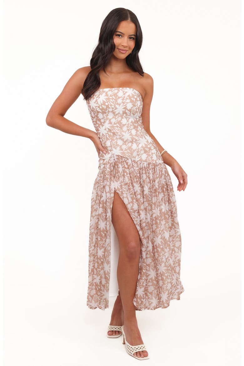 Nyx Strapless Drop Waist Maxi Dress, Alternate, color, MOCHA