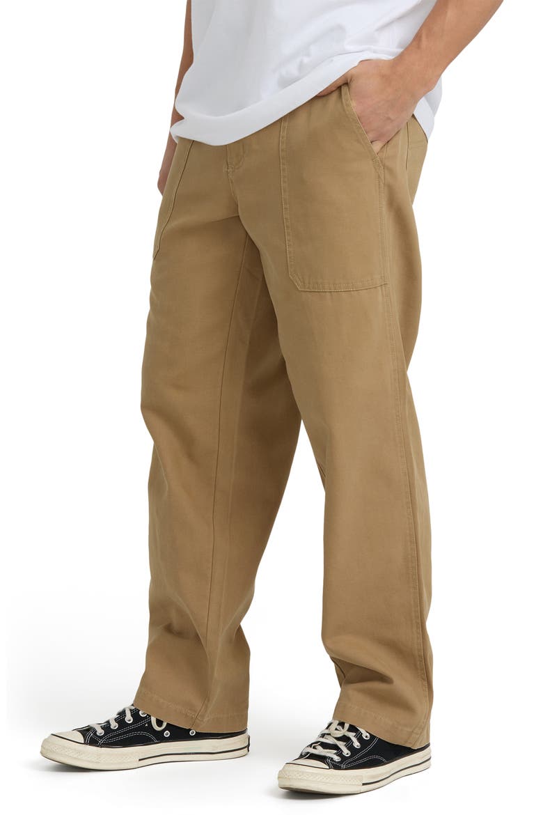 Stamped Garage Relaxed Straight Leg Patch Pocket Canvas Pants, Alternate, color, GRAVEL