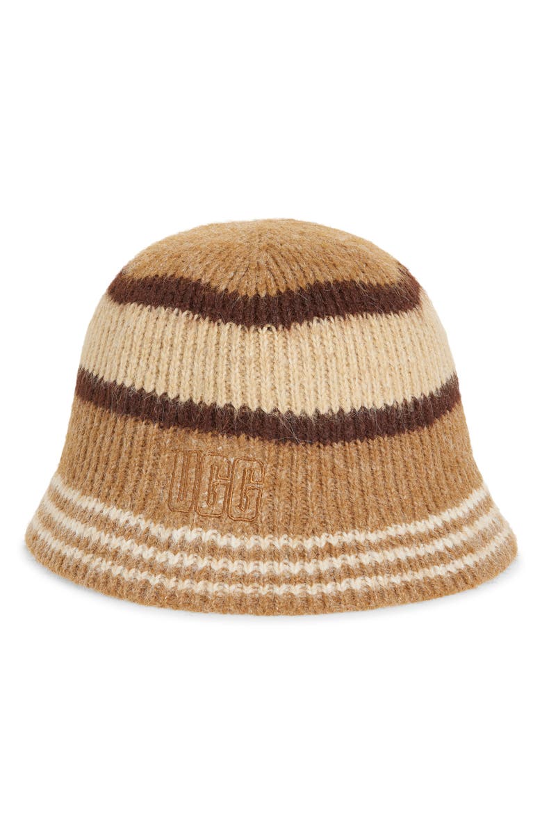 UGG<sup>®</sup> Brushed Bucket Hat, Main, color, Chestnut Multi