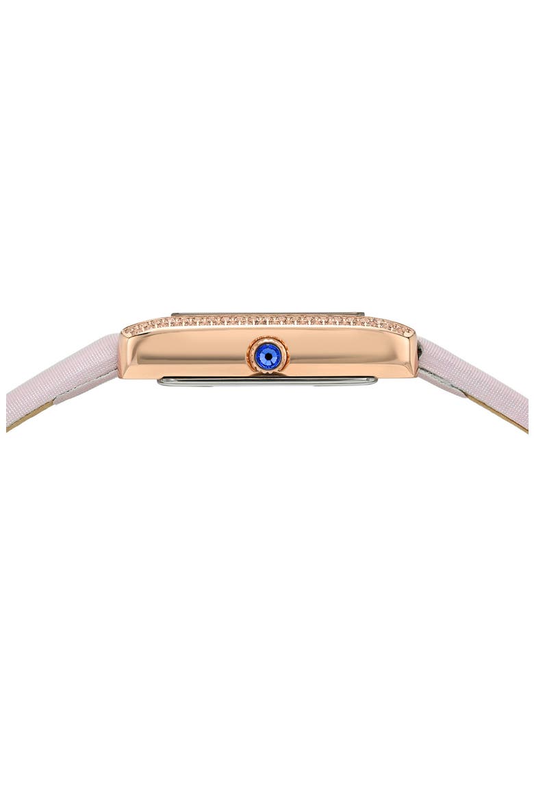 Karolina Diamond & Topaz Leather Strap Watch, 21.5mm x 30mm, Alternate, color, PINK