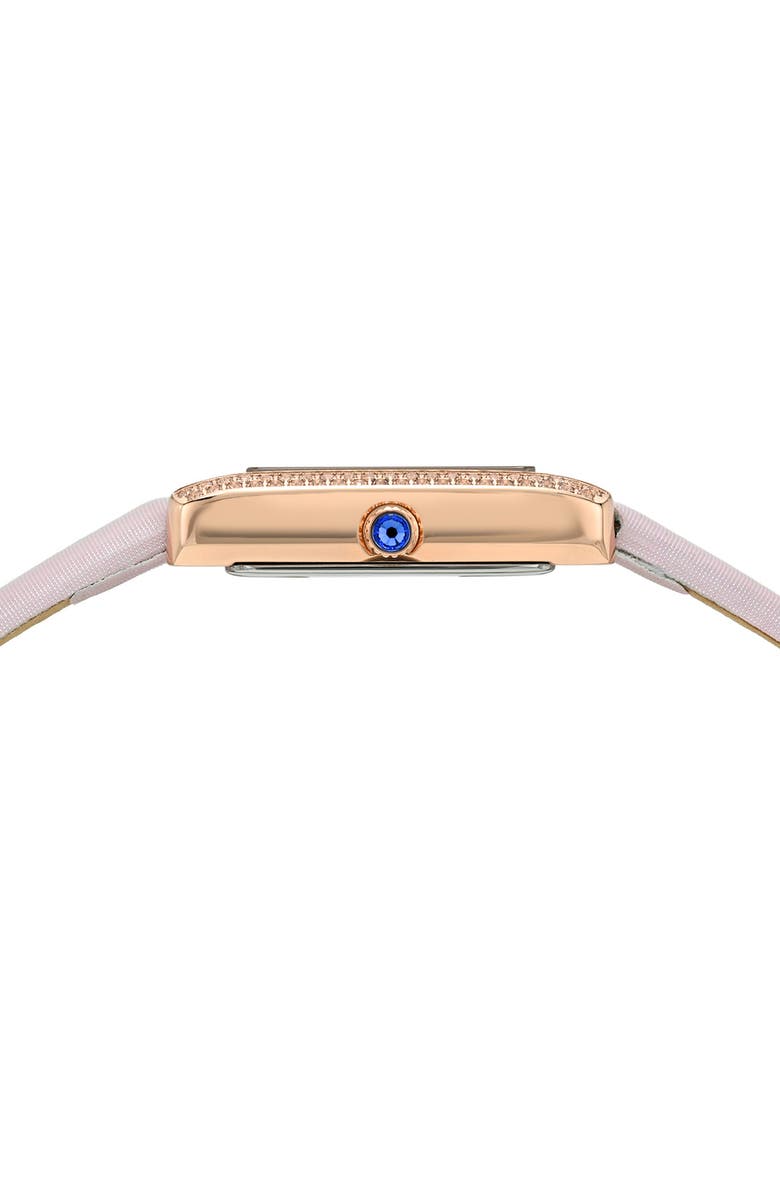 PORSAMO BLEU Karolina Diamond & Topaz Leather Strap Watch, 21.5mm x 30mm, Alternate, color, Pink