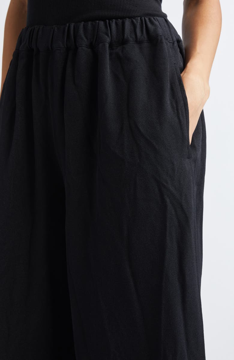 Comme des Garçons Comme des Garçons Garment Dyed Gabardine Wide Leg Pants, Alternate, color, Black