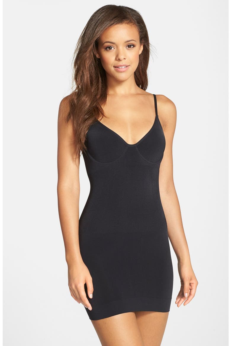 'B Smooth' Low Back Slip, Main, color, BLACK