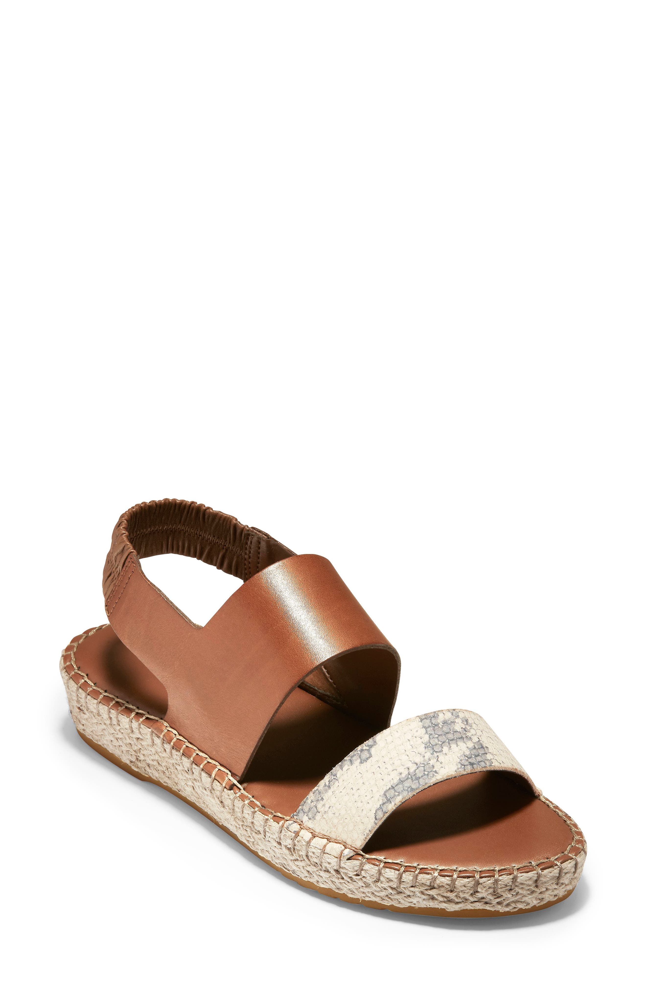 Cloudfeel Espadrille Sandal, Main, color, NATURAL/ SNAKE PRINT LEATHER