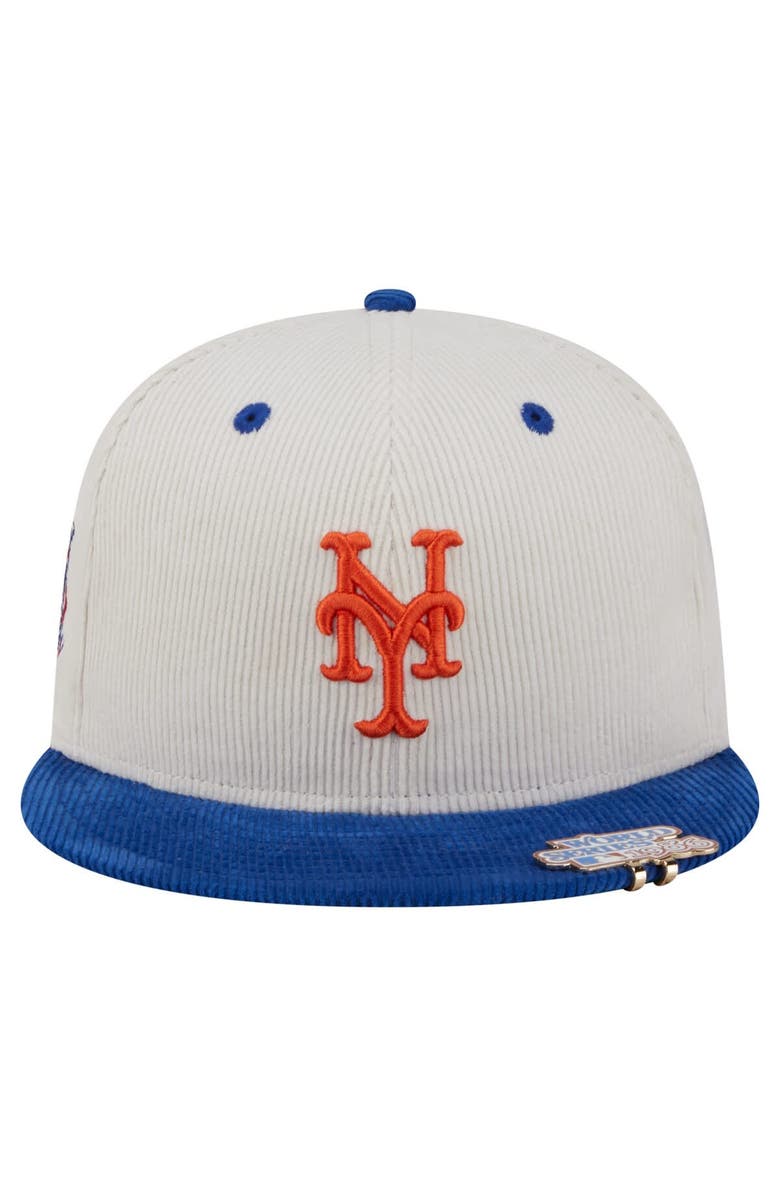New Era Men's New Era Cream/Royal New York Mets Two-Tone Corduroy 59FIFTY Fitted Hat, Alternate, color, 
