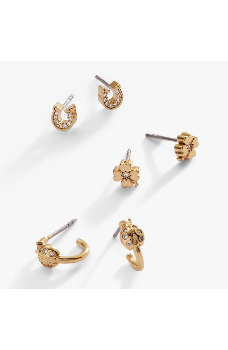 Alex and Ani Love Luck Stud Set, Alternate, color, Gold