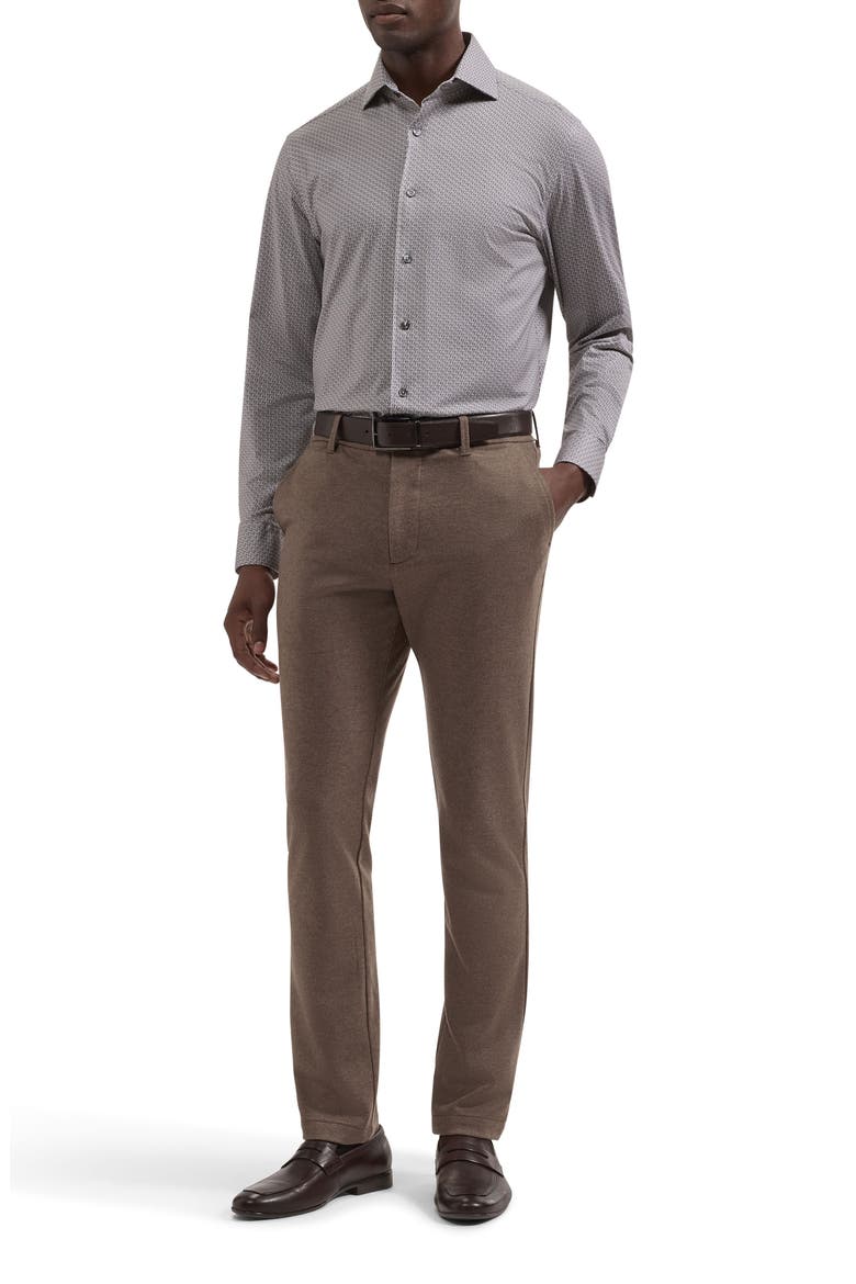 Devon OoohCotton® Geo Print Button-Up Shirt, Alternate, color, CEMENT