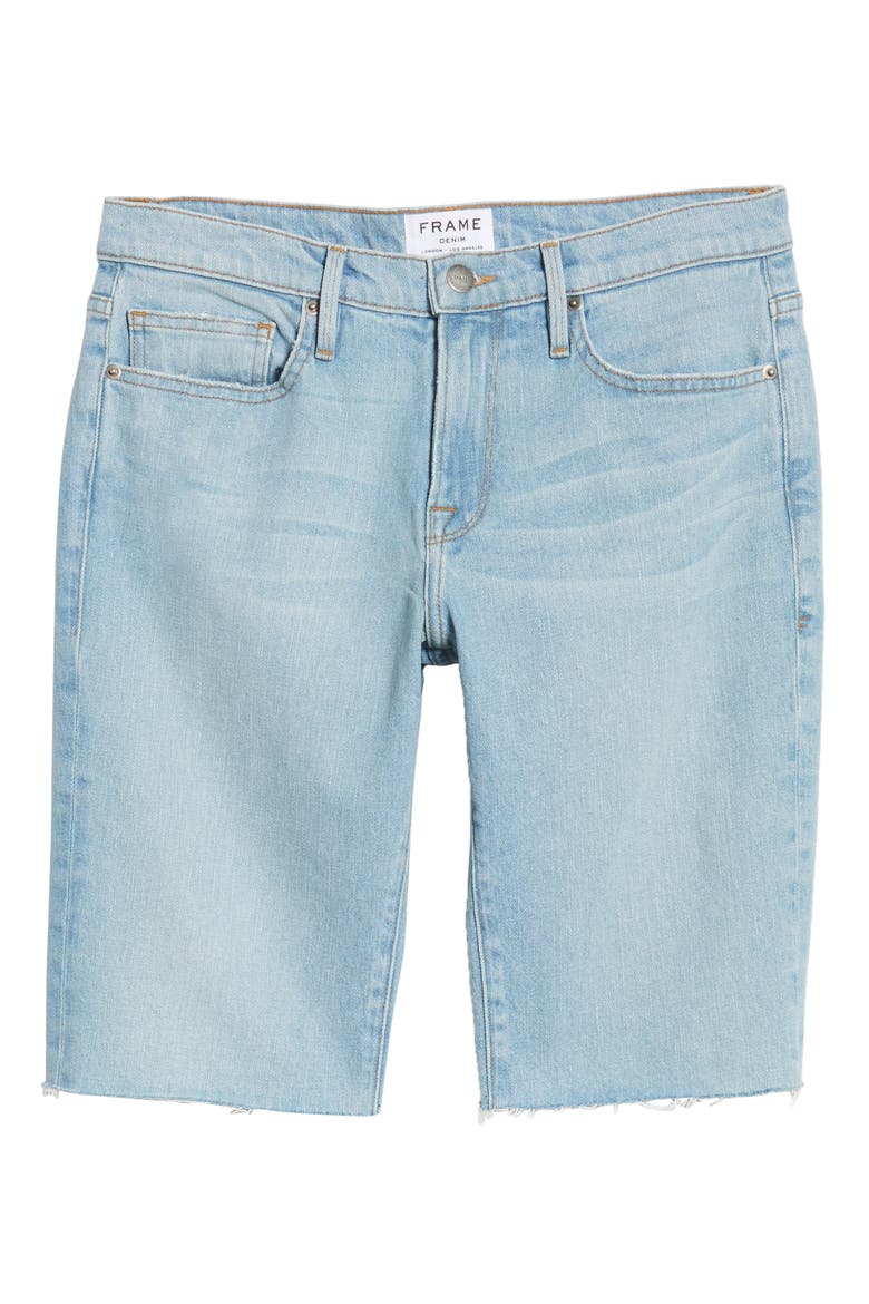 L'Homme Cutoff Denim Shorts, Alternate, color, CROSBY