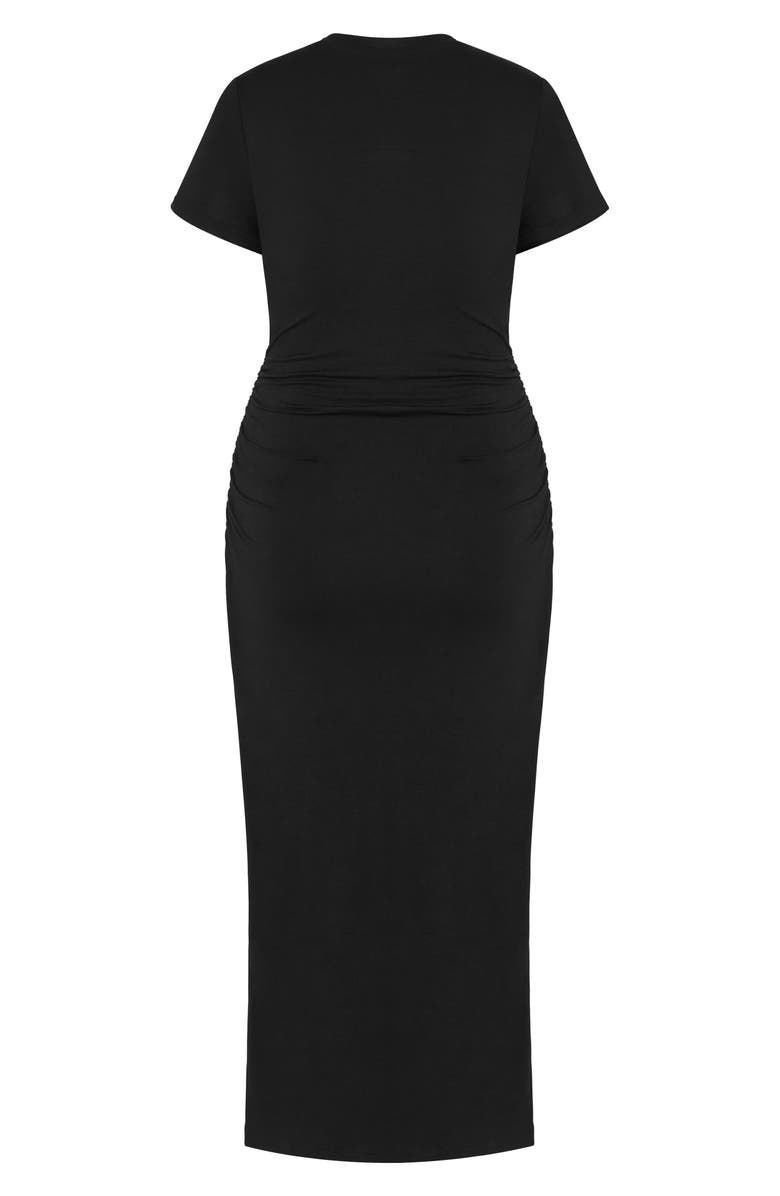 City Chic Shirred T-Shirt Dress, Alternate, color,