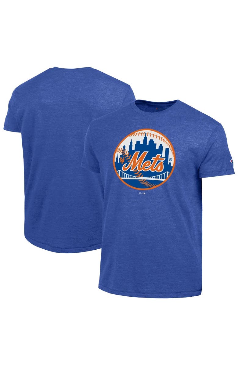 Champion Men's Champion Royal New York Mets Cooperstown Logo Tri-Blend T-Shirt, Alternate, color, Royal