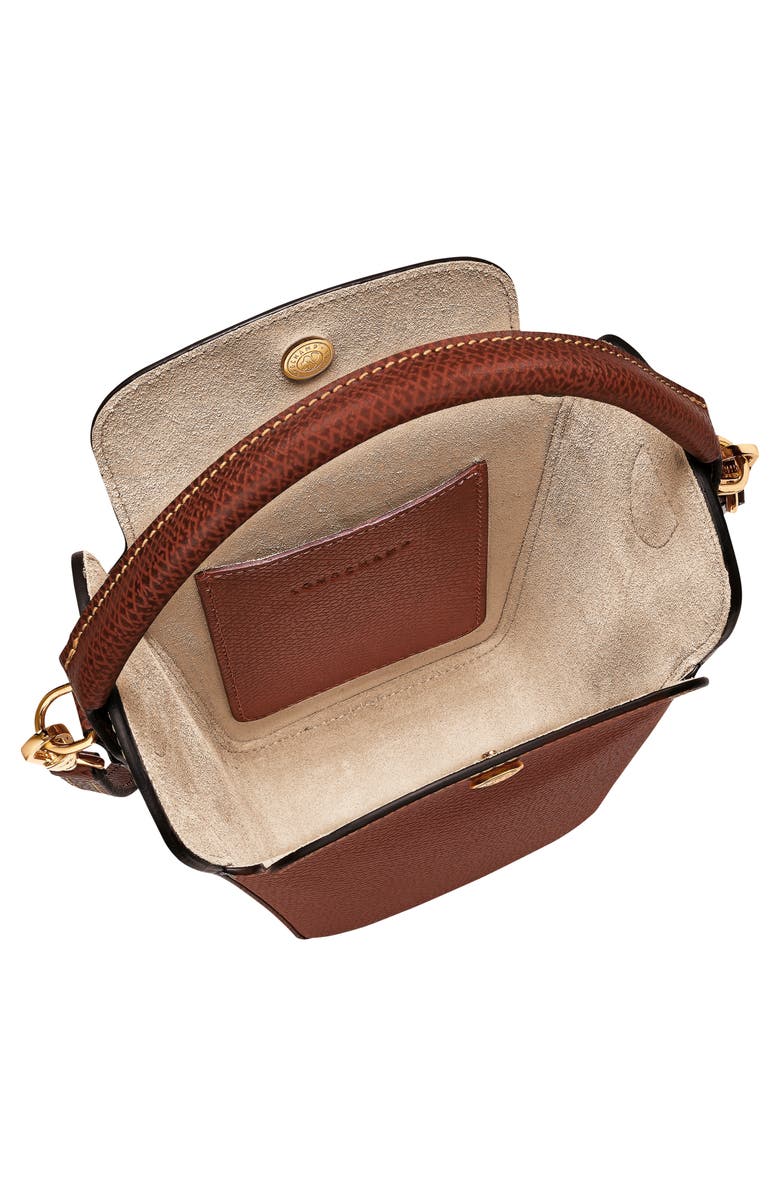 Longchamp Épure Popcorn Leather Bucket Bag, Alternate, color, Brown