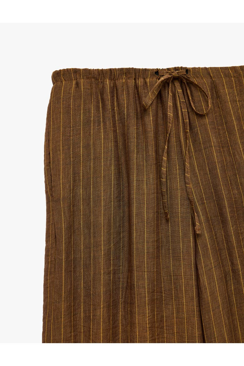 Flowy Straight Wide Leg Striped Pants, Alternate, color, BROWN STRIPE