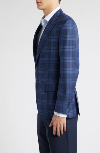 Hyperlight Soft Plaid Slub Wool & Silk Blend Sport Coat