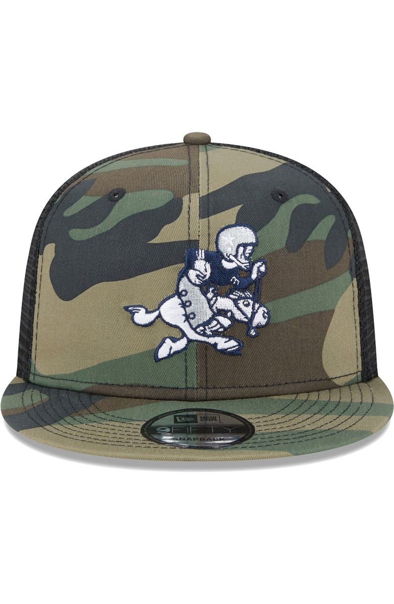 New Era Men's New Era Camo Dallas Cowboys Retro Joe Main Trucker 9FIFTY Snapback Hat, Alternate, color, Camo