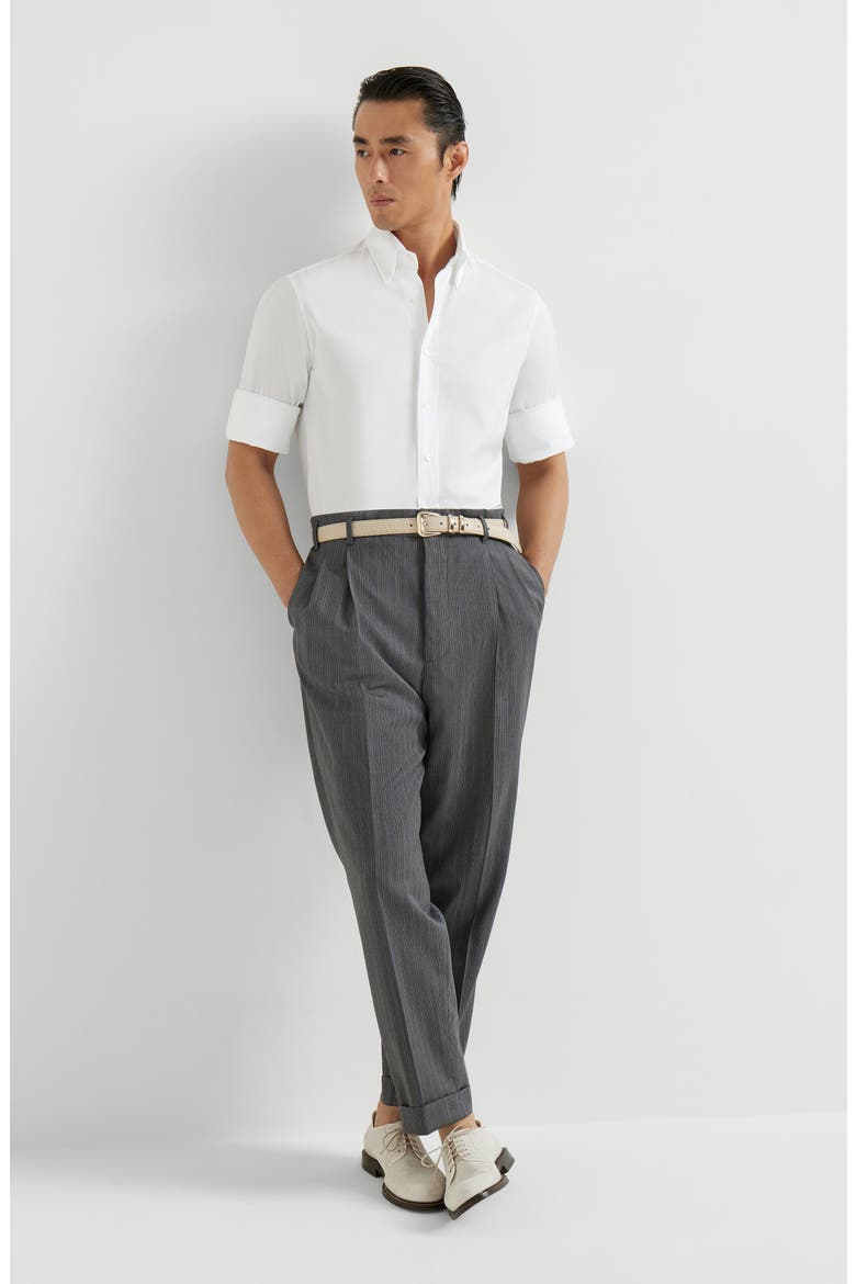 Virgin wool trousers, Alternate, color, Dark Grey