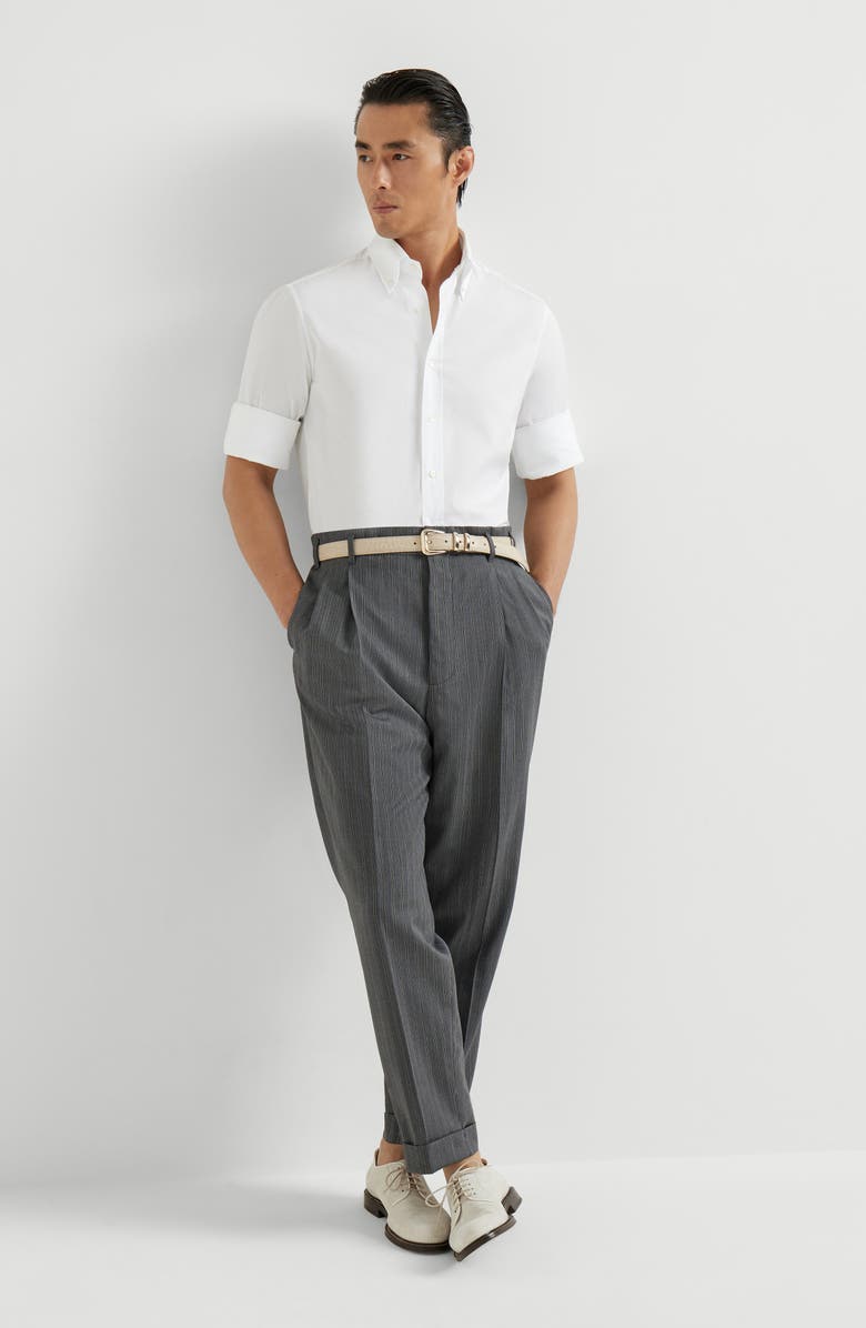 Brunello Cucinelli Virgin wool trousers, Alternate, color, Dark Grey