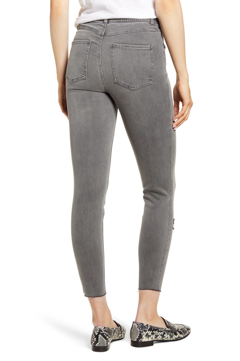 Distressed Ankle Skinny Jeans, Alternate, color, VINTAGE GREY